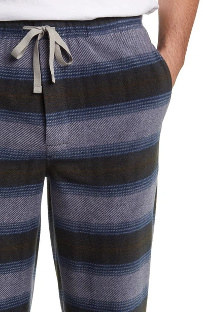 Shop Majestic Line Up Microfleece Lounge Pants In Blue Stripe