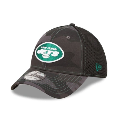 Shop New Era Camo/black New York Jets  Logo Neo 39thirty Flex Hat