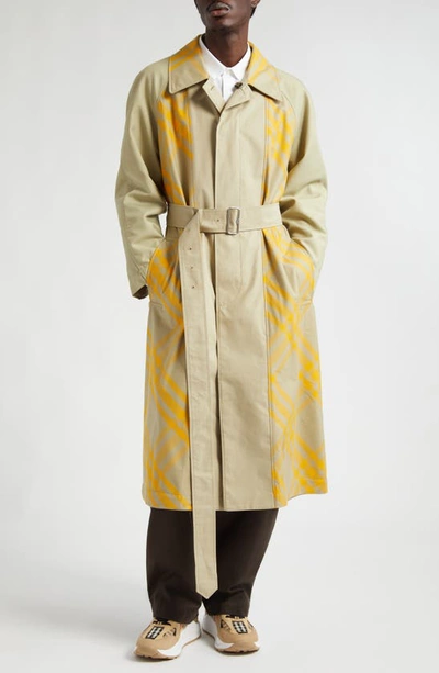 Shop Burberry Bradford Water Resistant Reversible Trench Coat In Hunter