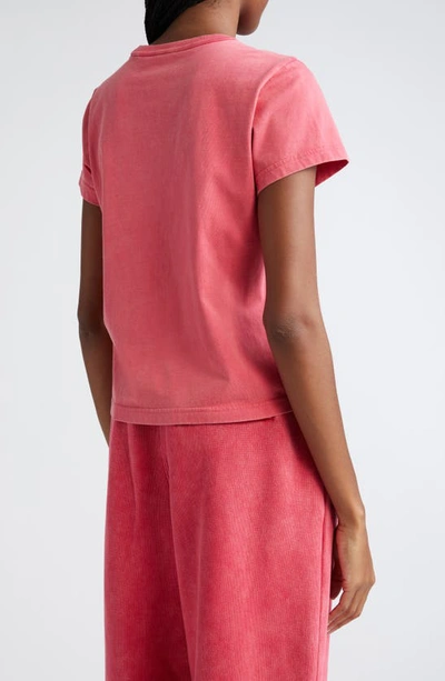 Alexander Wang T Shrunken Cotton Logo Tee In Soft Cherry