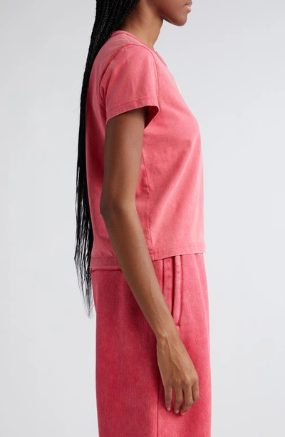 Alexander Wang T Shrunken Cotton Logo Tee In Soft Cherry