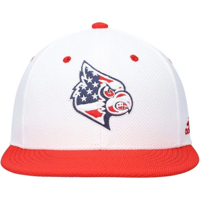 Shop Adidas Originals Adidas White Louisville Cardinals On-field Baseball Fitted Hat