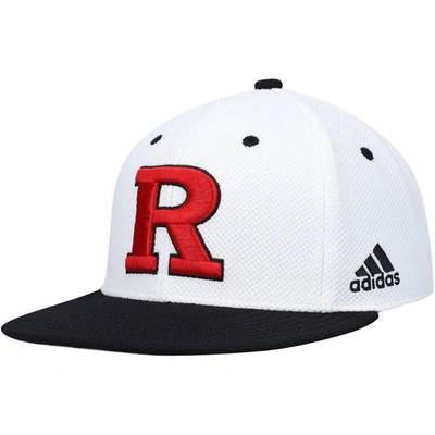 Shop Adidas Originals Adidas White Rutgers Scarlet Knights On-field Baseball Fitted Hat