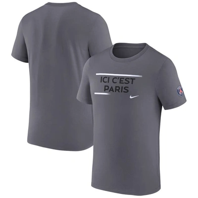 Shop Nike Gray Paris Saint-germain Verbiage T-shirt