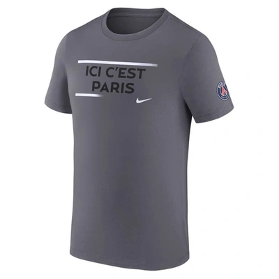 Shop Nike Gray Paris Saint-germain Verbiage T-shirt