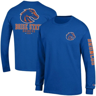 Shop Champion Royal Boise State Broncos Team Stack Long Sleeve T-shirt