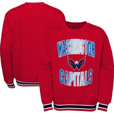 Shop Outerstuff Youth Red Washington Capitals Classic Blueliner Pullover Sweatshirt