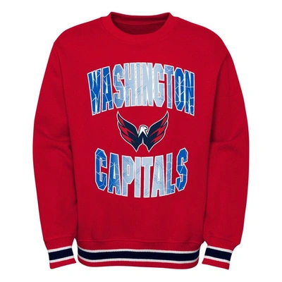 Shop Outerstuff Youth Red Washington Capitals Classic Blueliner Pullover Sweatshirt