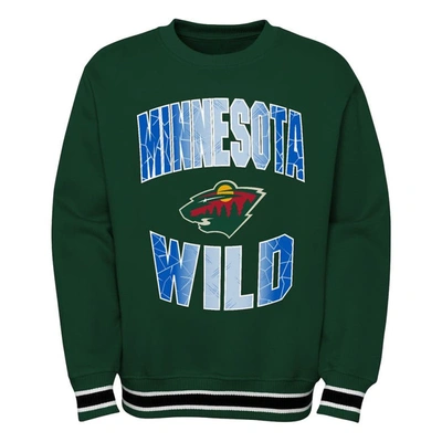 Shop Outerstuff Youth Green Minnesota Wild Classic Blueliner Pullover Sweatshirt