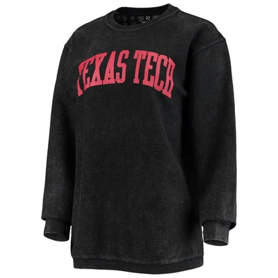 Shop Pressbox Black Texas Tech Red Raiders Comfy Cord Vintage Wash Basic Arch Pullover Sweatshirt
