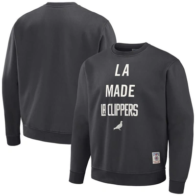 Shop Staple Nba X  Anthracite La Clippers Plush Pullover Sweatshirt