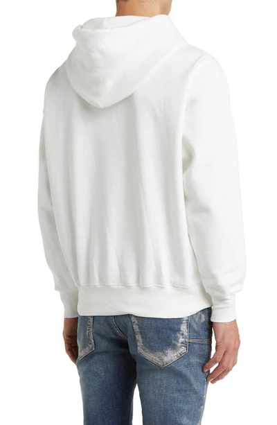 Shop Purple Brand Appliqué Fleece Hoodie In White