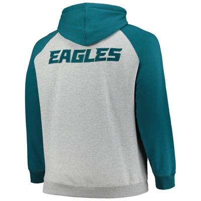 Shop Profile Heather Gray Philadelphia Eagles Big & Tall Fleece Raglan Full-zip Hoodie Jacket