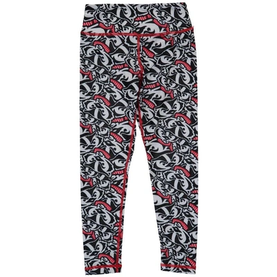 Shop Zoozatz Girls Youth  Red/white Wisconsin Badgers Stacked Mascot Leggings In Black