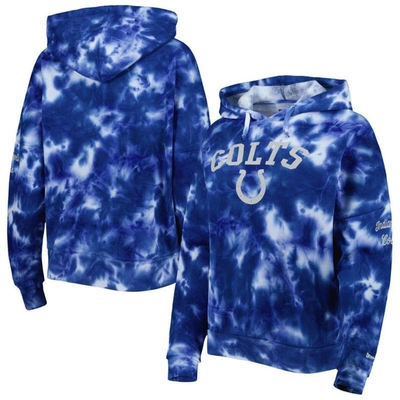 Shop New Era Royal Indianapolis Colts Cloud Dye Fleece Pullover Hoodie