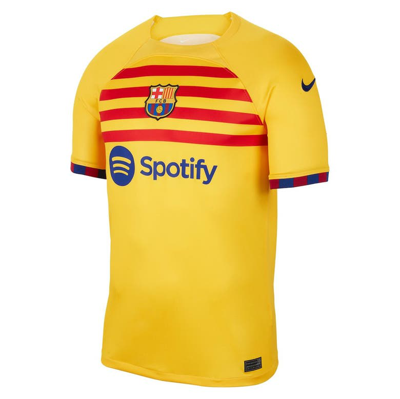 Shop Nike Youth  Yellow Barcelona 2022/23 Fourth Breathe Stadium Replica Jersey
