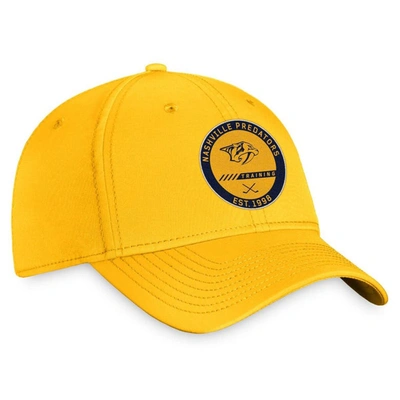 Shop Fanatics Branded Gold Nashville Predators 2022 Authentic Pro Training Camp Flex Hat