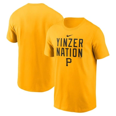 Shop Nike Gold Pittsburgh Pirates Yinzer Nation Local Team T-shirt