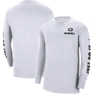 Shop Nike White Georgia Bulldogs Heritage Max 90 Long Sleeve T-shirt