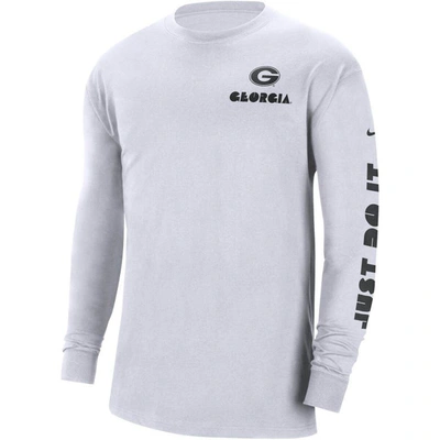 Shop Nike White Georgia Bulldogs Heritage Max 90 Long Sleeve T-shirt