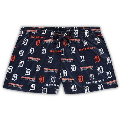 Concepts Sport Women's  White, Navy Detroit Tigers Plus Size Tank Top And Shorts Sleep Set In White