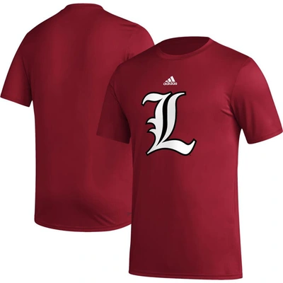 Shop Adidas Originals Adidas Red Louisville Cardinals Basics Secondary Pre-game Aeroready T-shirt