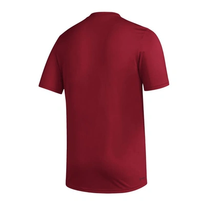 Shop Adidas Originals Adidas Red Louisville Cardinals Basics Secondary Pre-game Aeroready T-shirt
