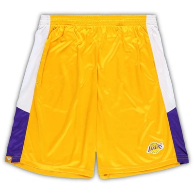 Shop Fanatics Branded Gold Los Angeles Lakers Big & Tall Champion Rush Practice Shorts