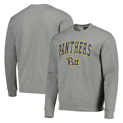 Shop Colosseum Heathered Gray Pitt Panthers Arch & Logo Sweatshirt In Heather Gray