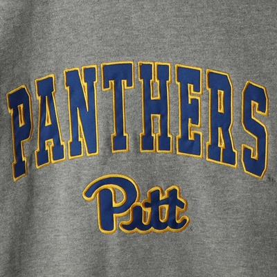 Shop Colosseum Heathered Gray Pitt Panthers Arch & Logo Sweatshirt In Heather Gray