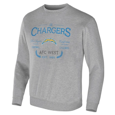 Shop Nfl X Darius Rucker Collection By Fanatics Heather Gray Los Angeles Chargers Pullover Sweatshirt
