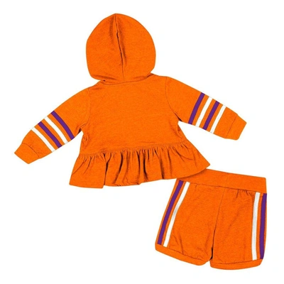 Shop Colosseum Girls Infant  Orange Clemson Tigers Spoonful Full-zip Hoodie & Shorts Set