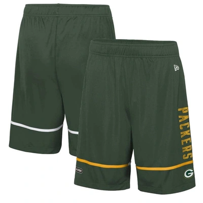 Shop New Era Green Green Bay Packers Combine Authentic Rusher Training Shorts