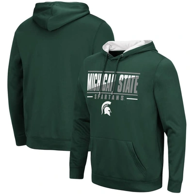 Shop Colosseum Green Michigan State Spartans Slash Stack 2.0 Pullover Hoodie