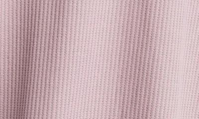 Shop Checks Boxy Waffle Knit Crewneck Sweatshirt In Lavender