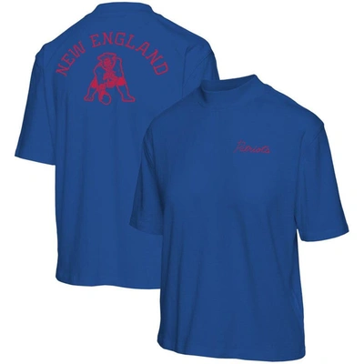 Shop Junk Food Royal New England Patriots Half-sleeve Mock Neck T-shirt