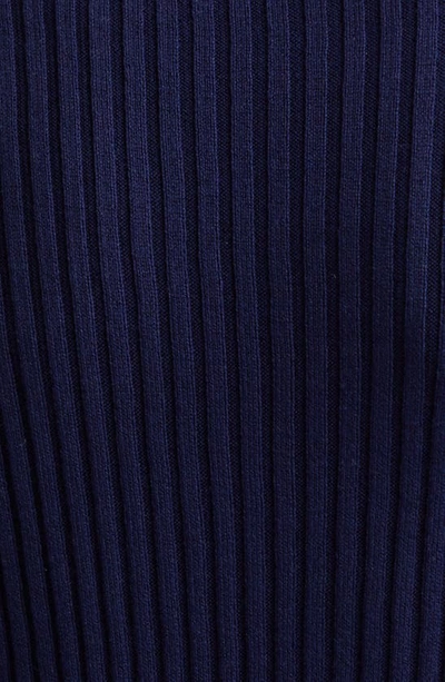 Shop Atm Anthony Thomas Melillo Mock Neck Silk & Cotton Sweater In Navy
