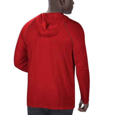 Shop Starter Red Tampa Bay Buccaneers Raglan Long Sleeve Hoodie T-shirt