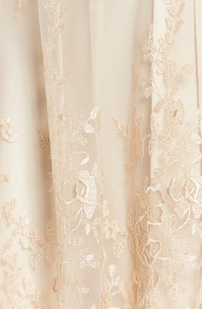 Rya Collection Plus Size Short Embroidered Lace Sheer Robe In Champagne