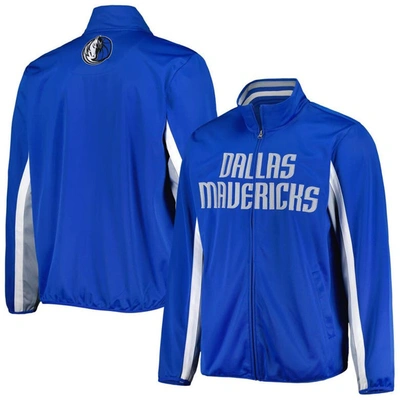 Shop G-iii Sports By Carl Banks Blue Dallas Mavericks Contender Wordmark Full-zip Track Jacket