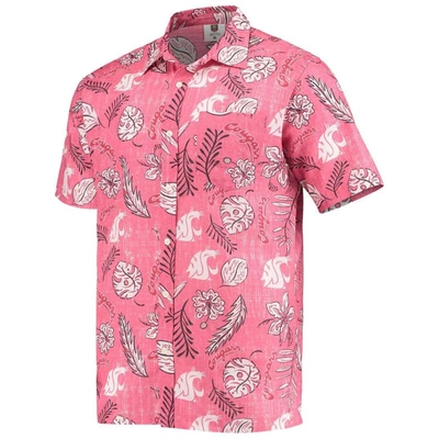 Shop Wes & Willy Crimson Washington State Cougars Vintage Floral Button-up Shirt