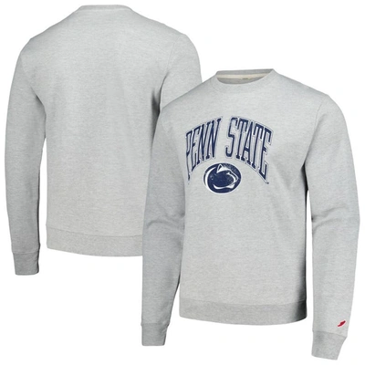 Shop League Collegiate Wear Heather Gray Penn State Nittany Lions Tall Arch Essential Pullover Sweatshirt