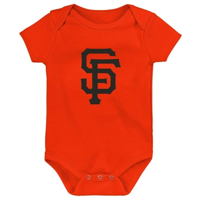 Shop Outerstuff Newborn & Infant Orange/white/heather Gray San Francisco Giants Biggest Little Fan 3-pack Bodysuit S