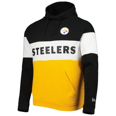 Shop New Era Gold Pittsburgh Steelers Colorblock Current Pullover Hoodie