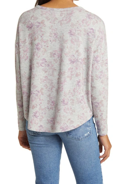Shop Lucky Brand Dropped Shoulders Cloud Jersey Top In Pink Floral