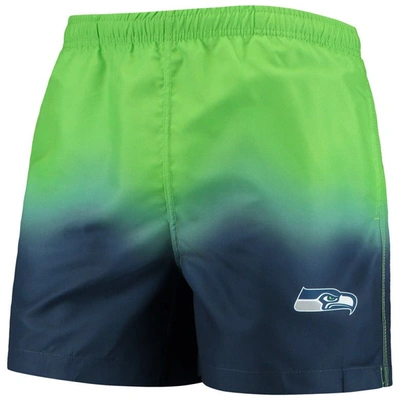Shop Foco Navy/ Seattle Seahawks Dip-dye Swim Shorts