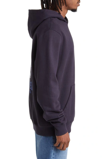 Shop Daily Paper Rami Cotton Graphic Hoodie In Deep Navy