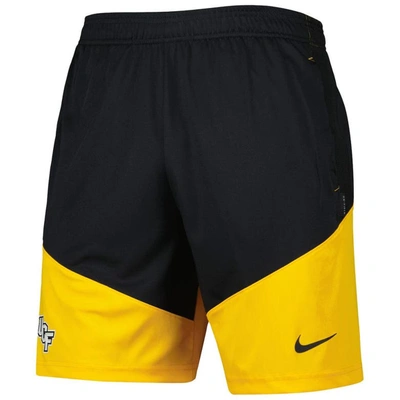 Shop Nike Black/gold Ucf Knights Player Performance Lounge Shorts
