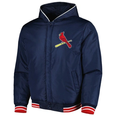 Shop Jh Design Navy St. Louis Cardinals Reversible Fleece Full-snap Hoodie Jacket