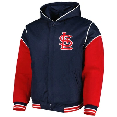 Shop Jh Design Navy St. Louis Cardinals Reversible Fleece Full-snap Hoodie Jacket
